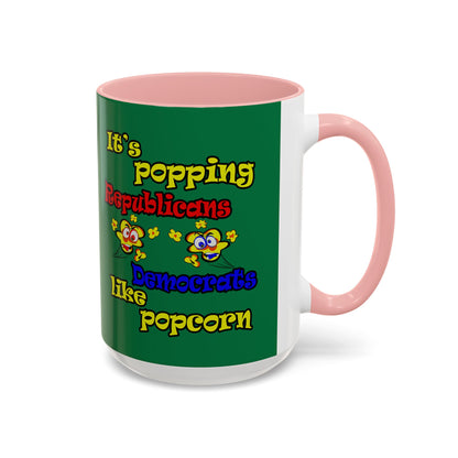 popping like popcorn - Accent Mug (dark green)