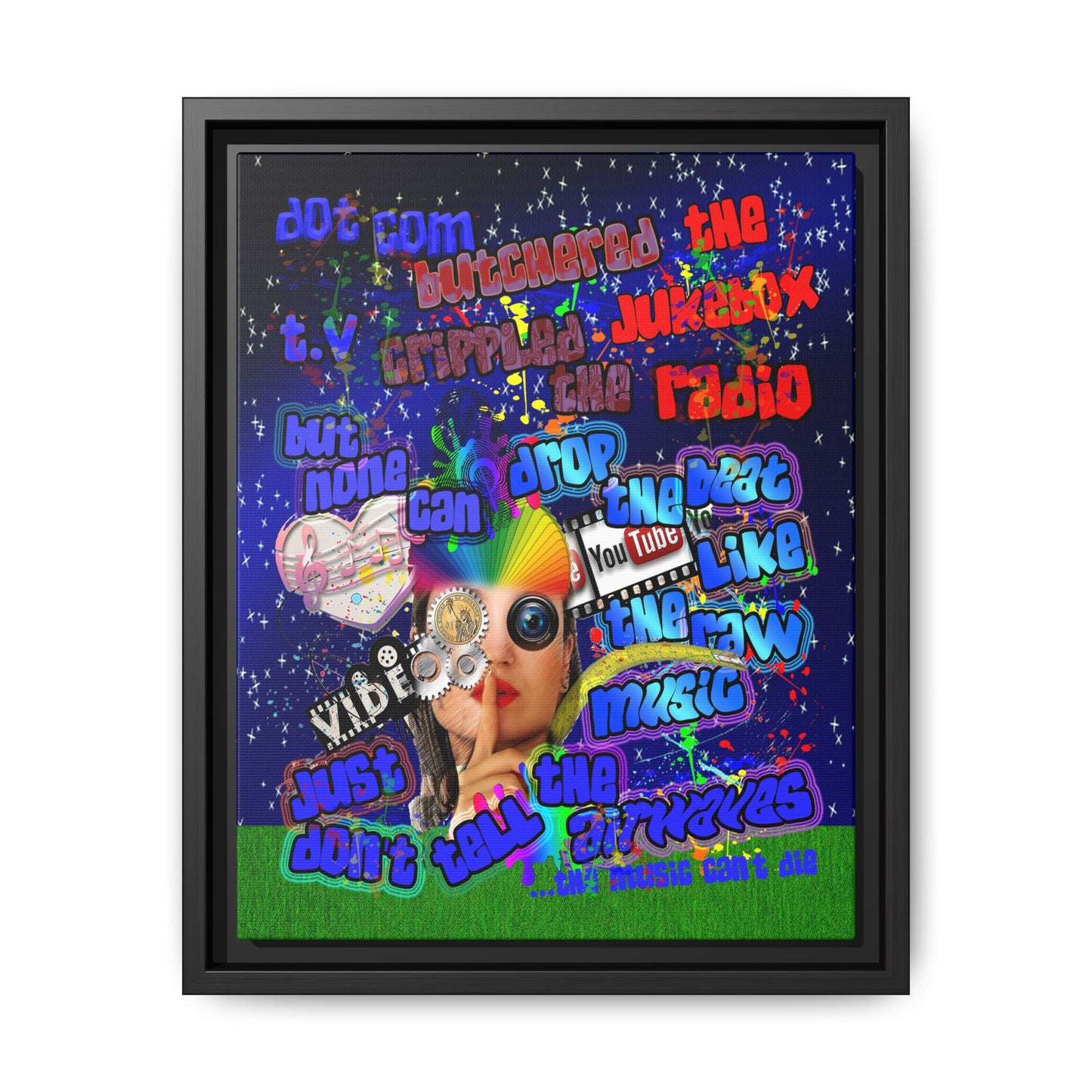 drop the beat - framed canvas art ('snoops' background)