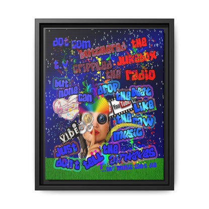drop the beat - framed canvas art ('snoops' background)
