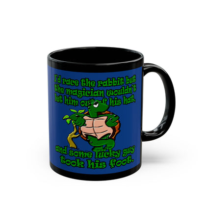 turtle race - Black Mug (dark blue)