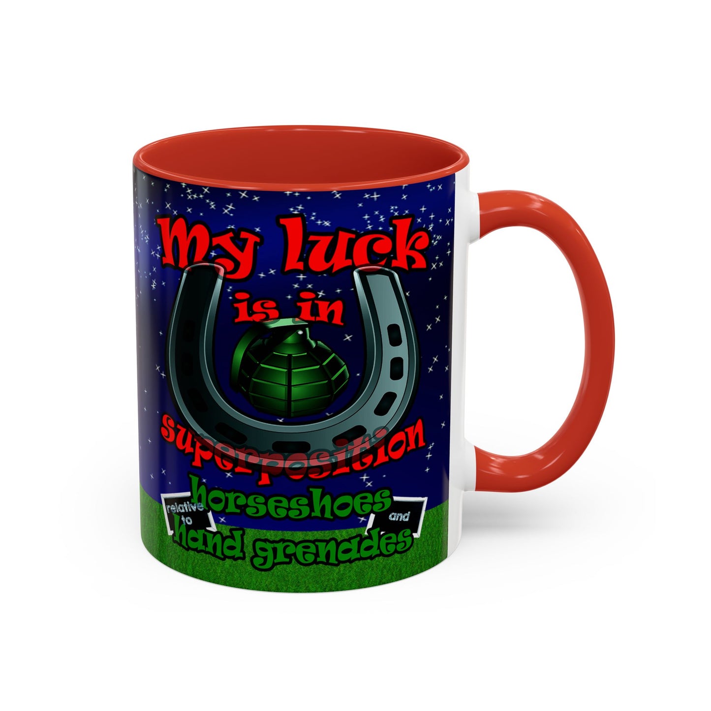 my luck - Accent Mug ('snoops' background)