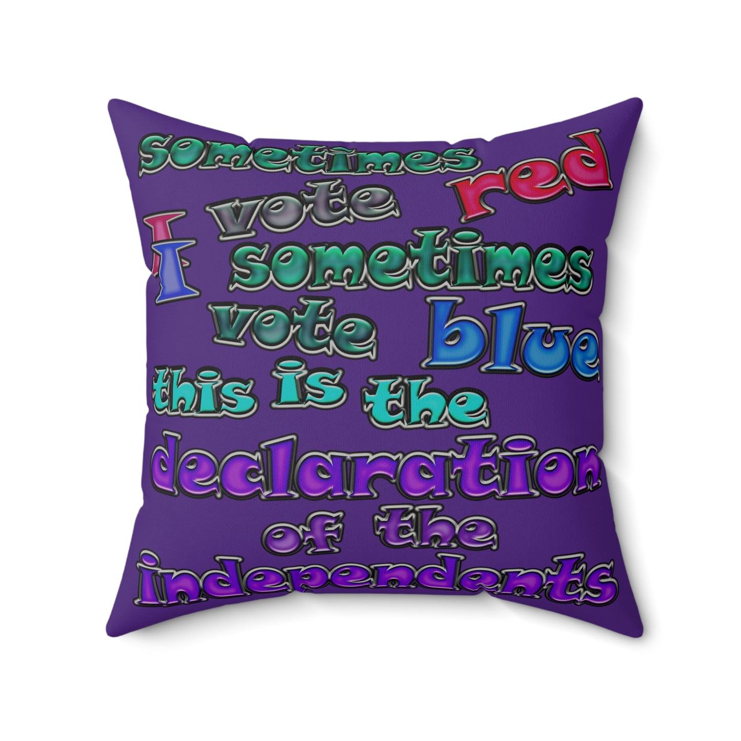 declaration of the independents - Faux Suede Square Pillow - (purple)