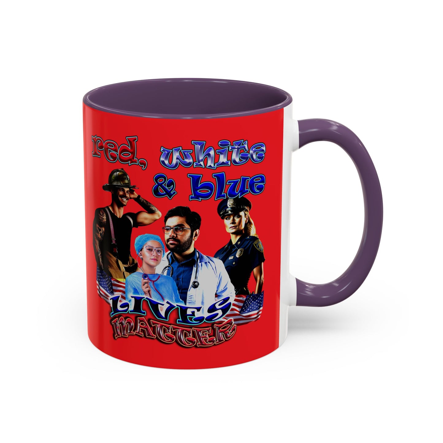 rw&b lives matter - Accent Mug (red)