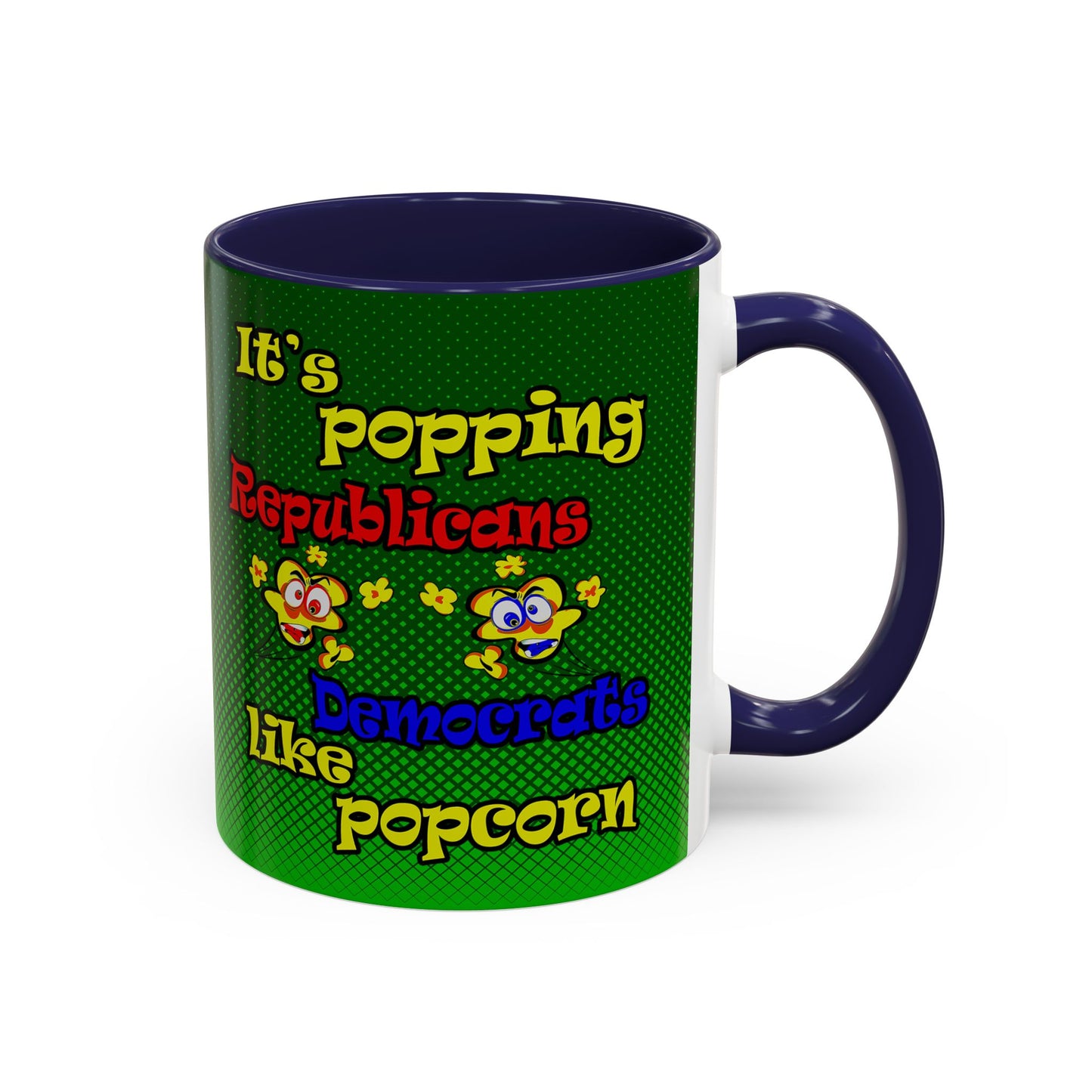 popping like popcorn - Accent Mug (logo green)