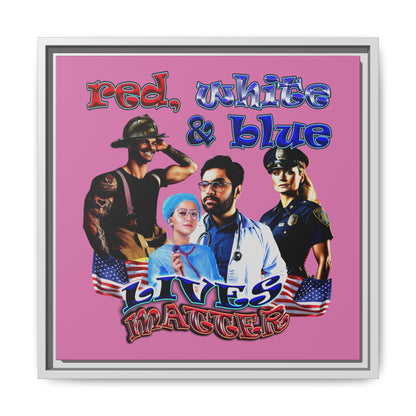 rw&b lives matter - framed canvas art (light pink)