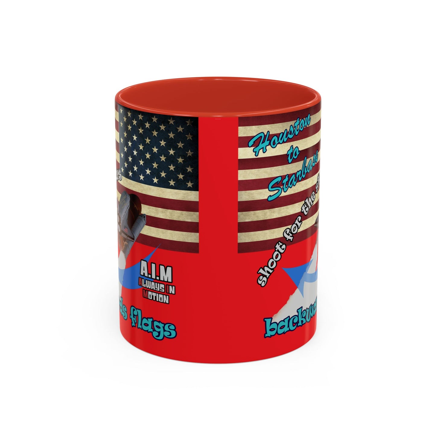shoot for the stars - Accent Mug (red)