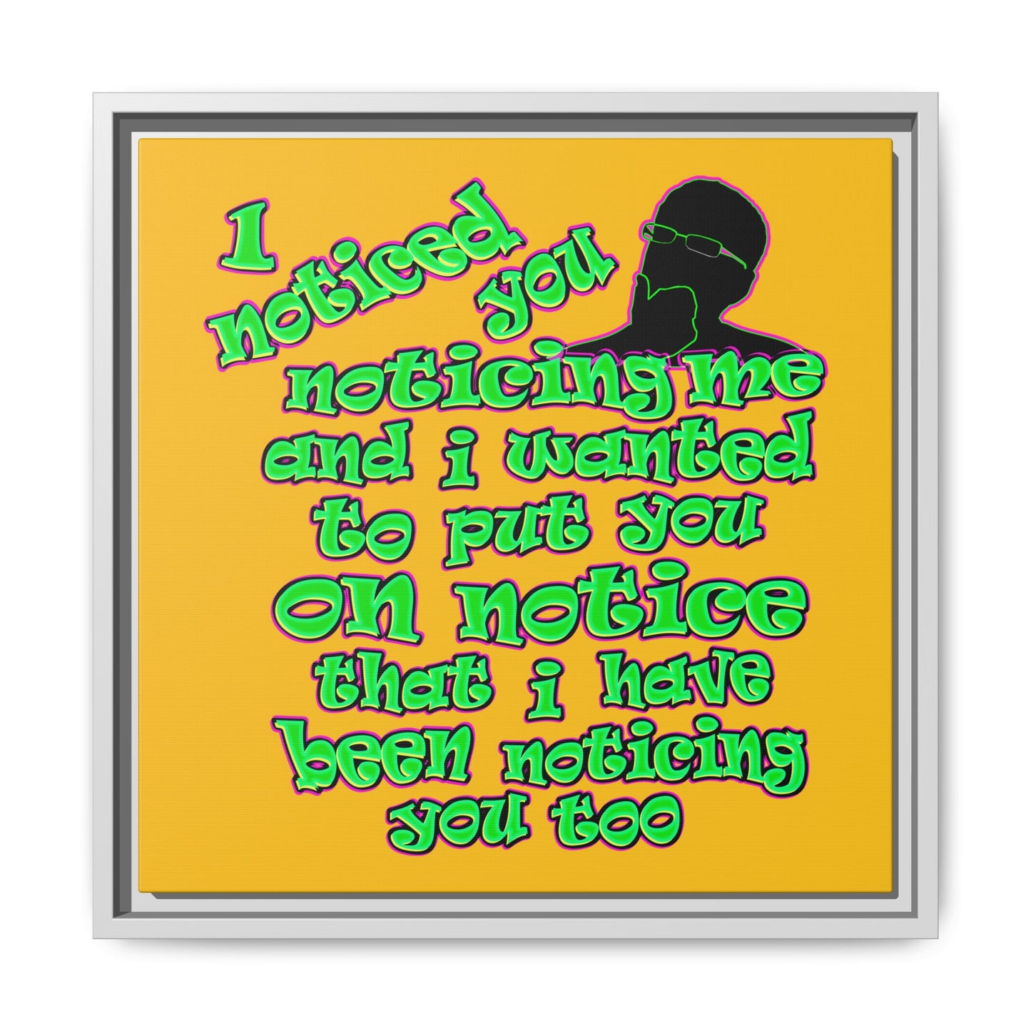 noticed you noticing - framed canvas art (yellow)