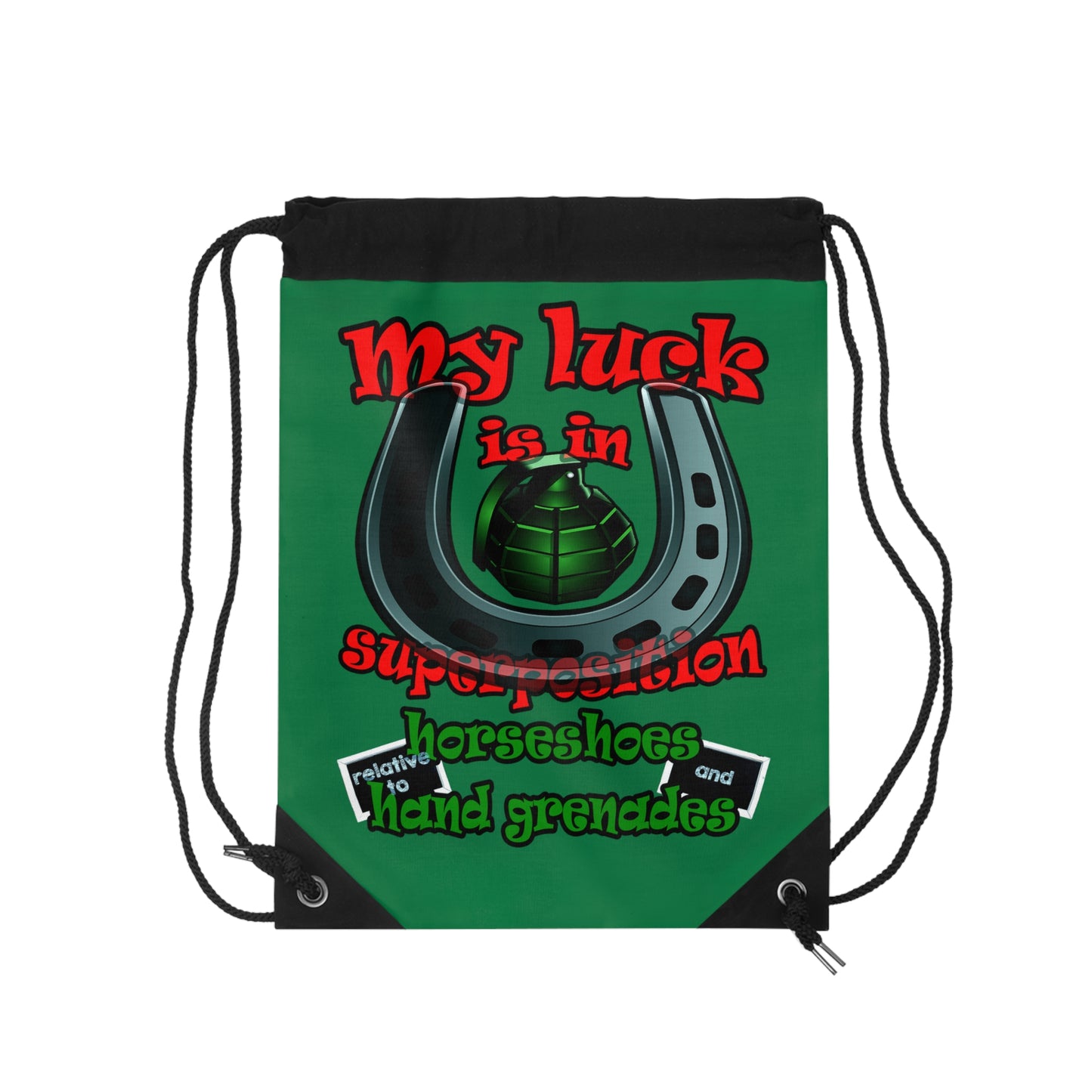 my luck - Drawstring Bag (dark green)