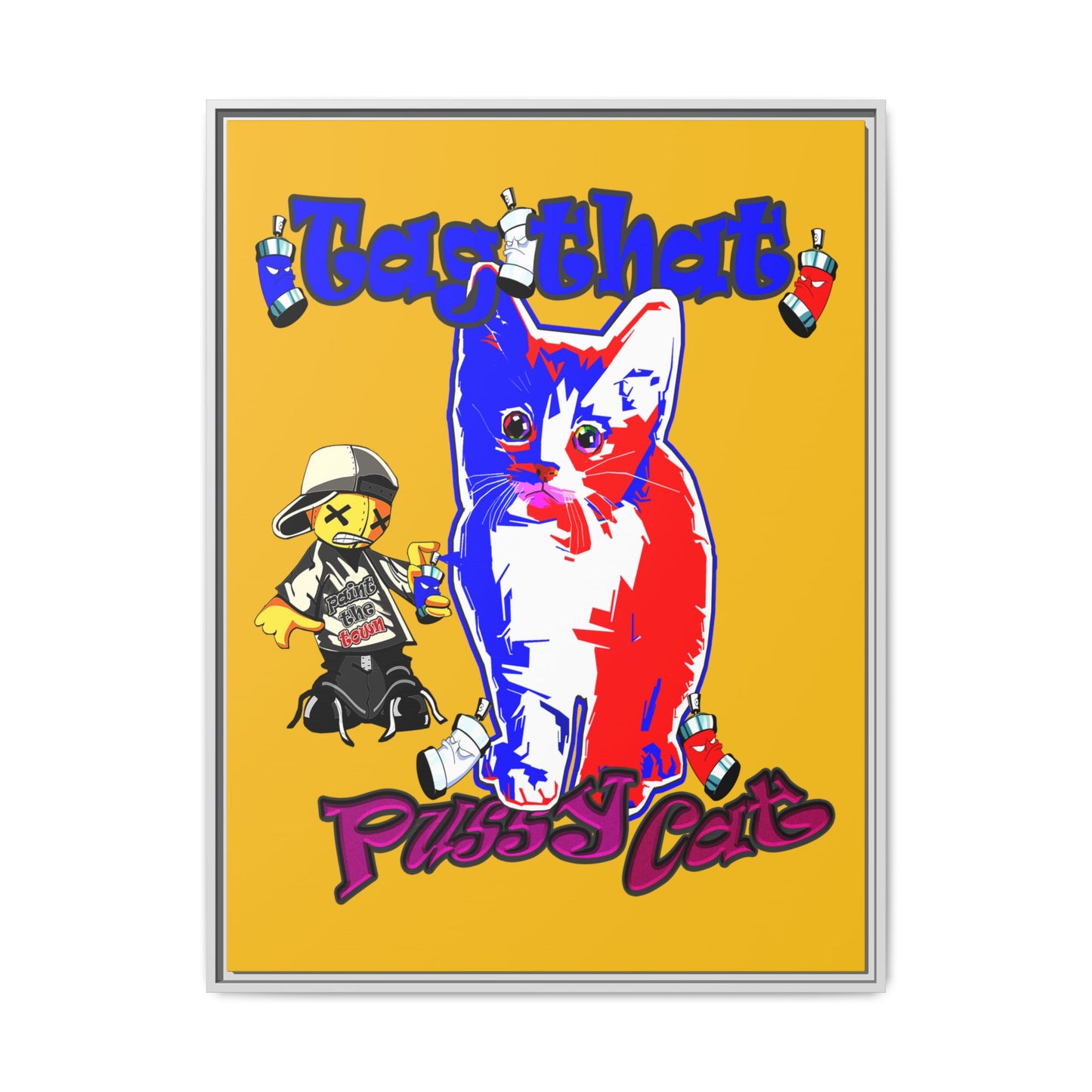 tag that - framed canvas art (yellow)