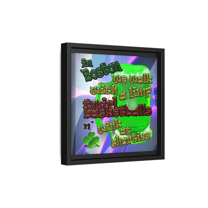 celtics logo - framed canvas art (grey-pink wave)