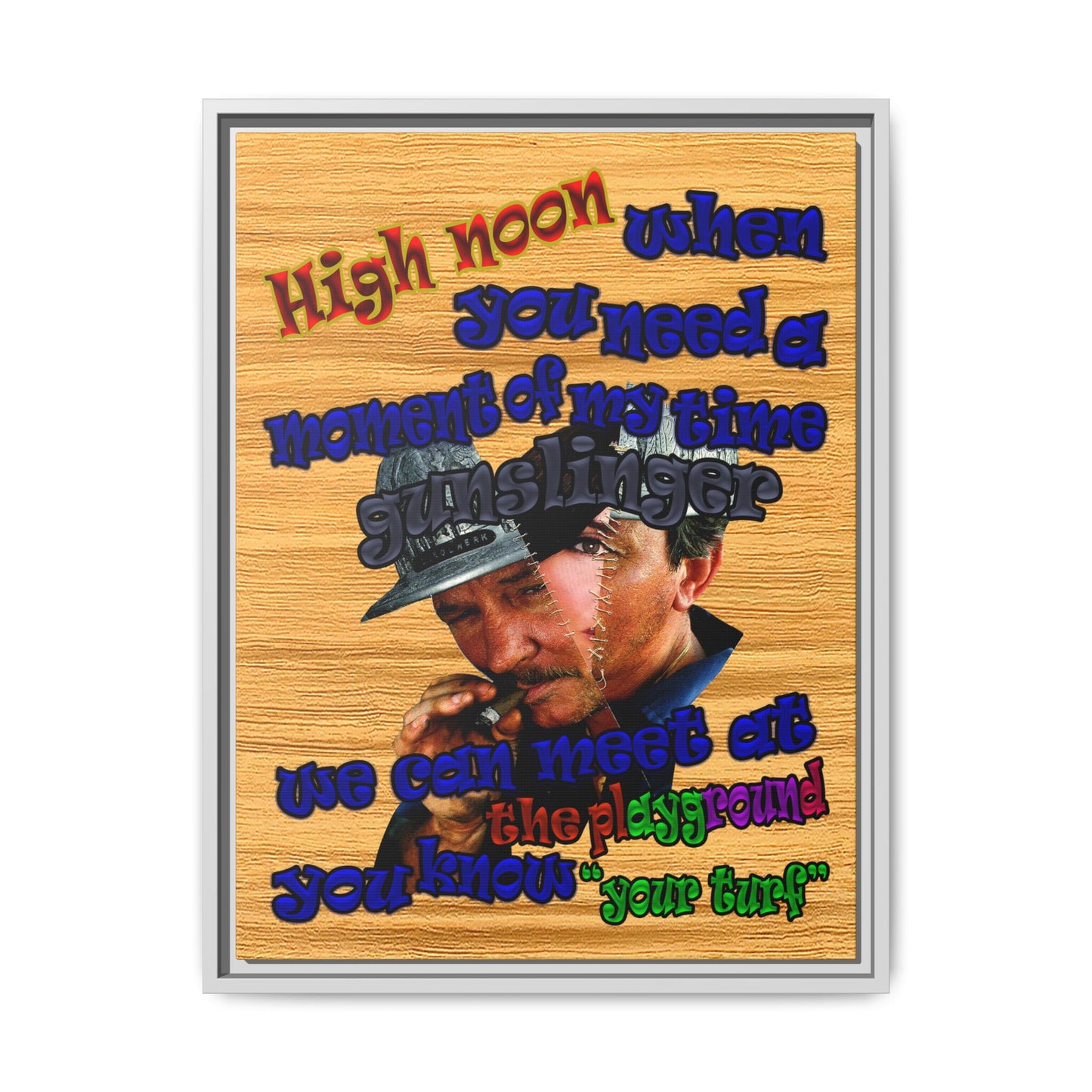 high noon - framed canvas art (butterscotch wood finish)