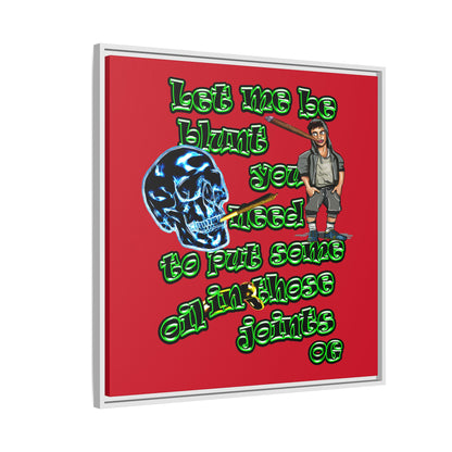 og - framed canvas art (dark red)