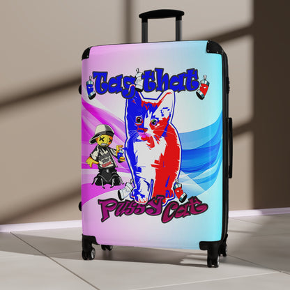 tag that - Suitcase (light blue-pink wave)
