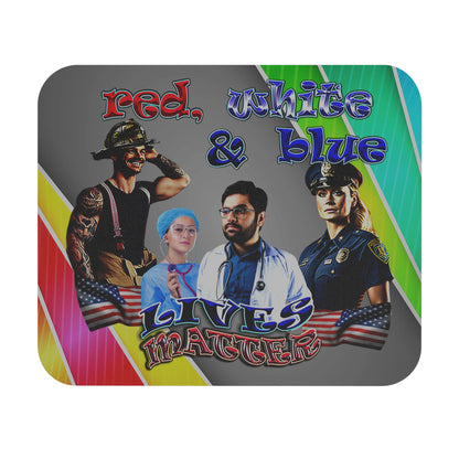 rw&b lives matter - Mouse Pad (Rectangle) (rainbow split)
