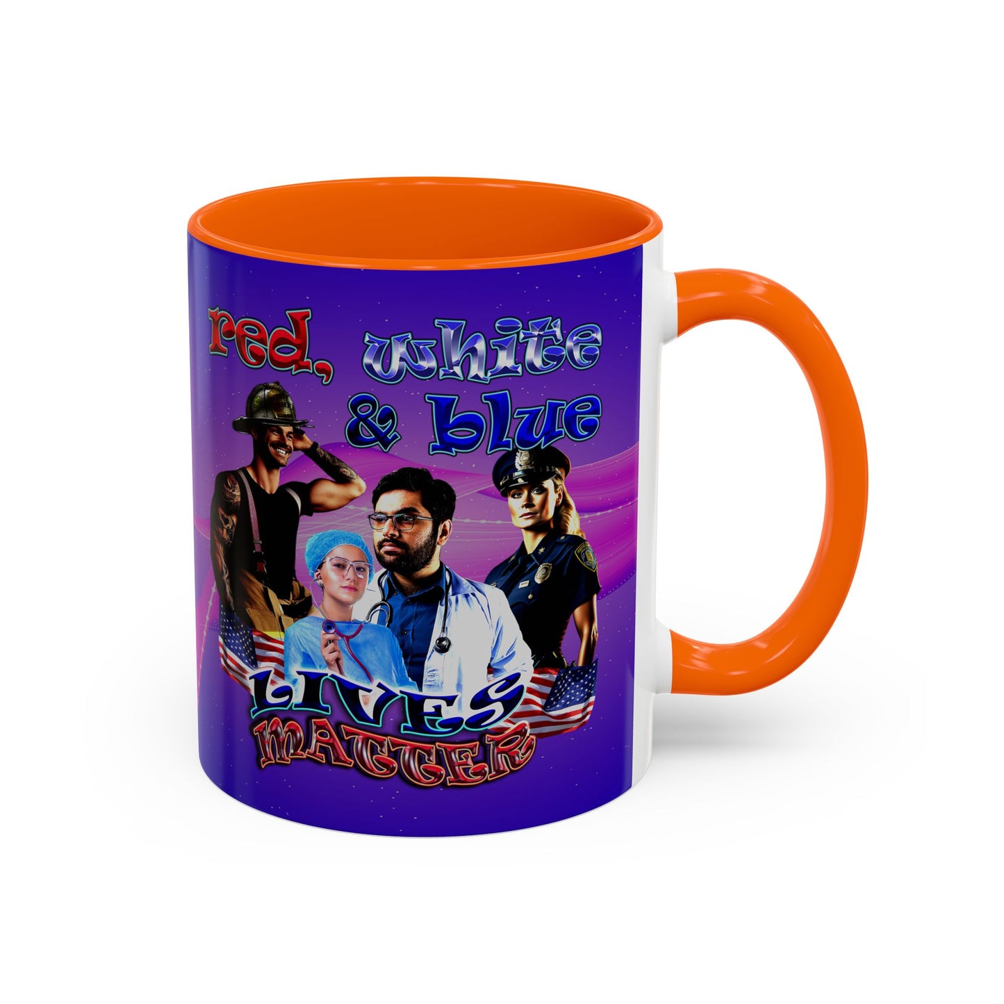 rw&b lives matter - Accent Mug (purple-pink wave)