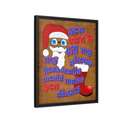 santa's shoes - framed canvas art (brown papyrus)