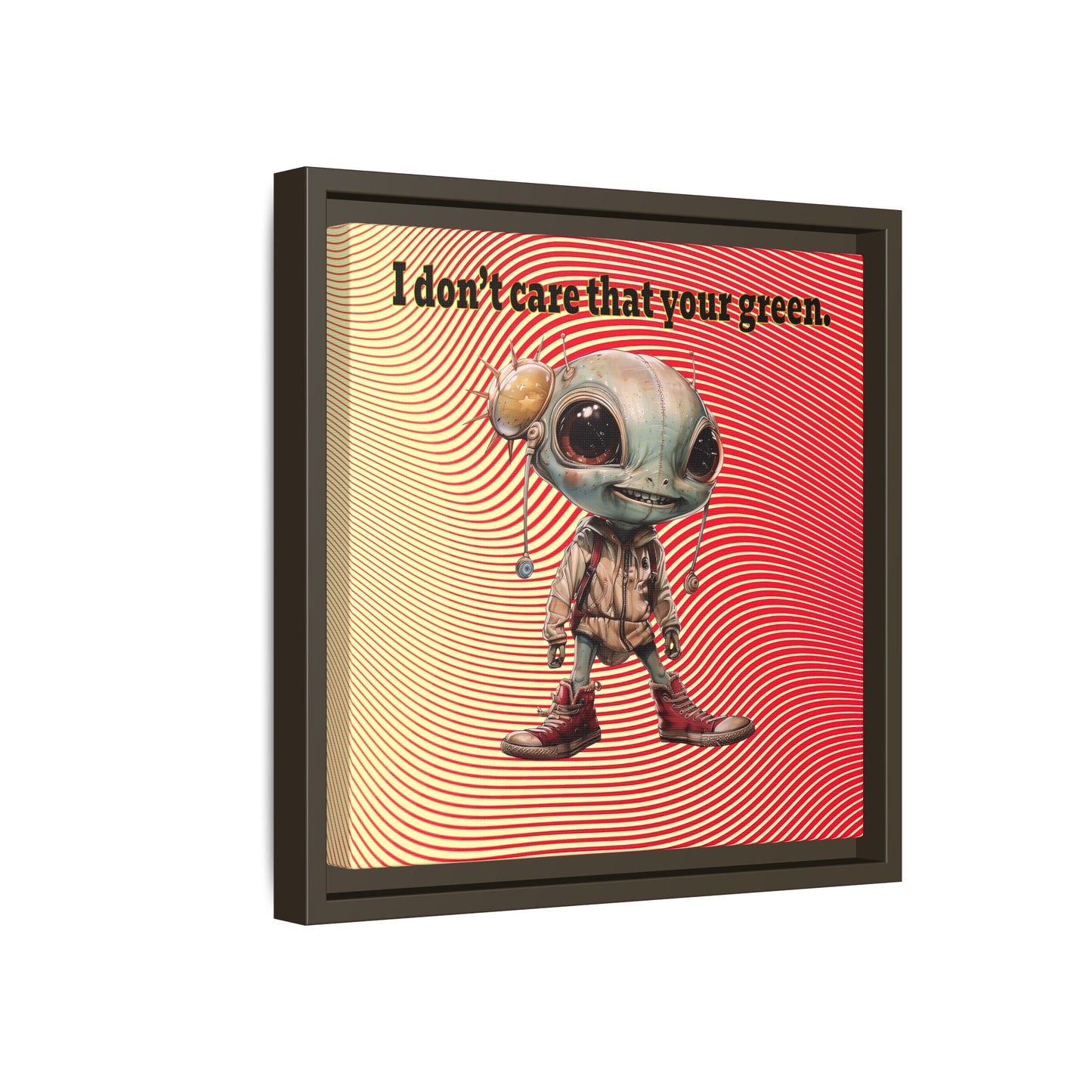 I don't care that your green - framed canvas art (yellow-orange wave)