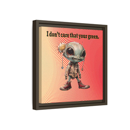 I don't care that your green - framed canvas art (yellow-orange wave)