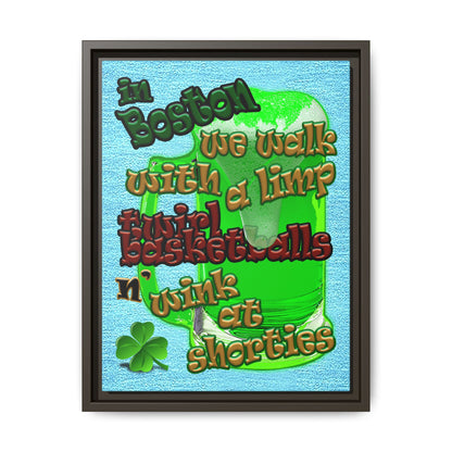 celtics logo - framed canvas art (faded blue)