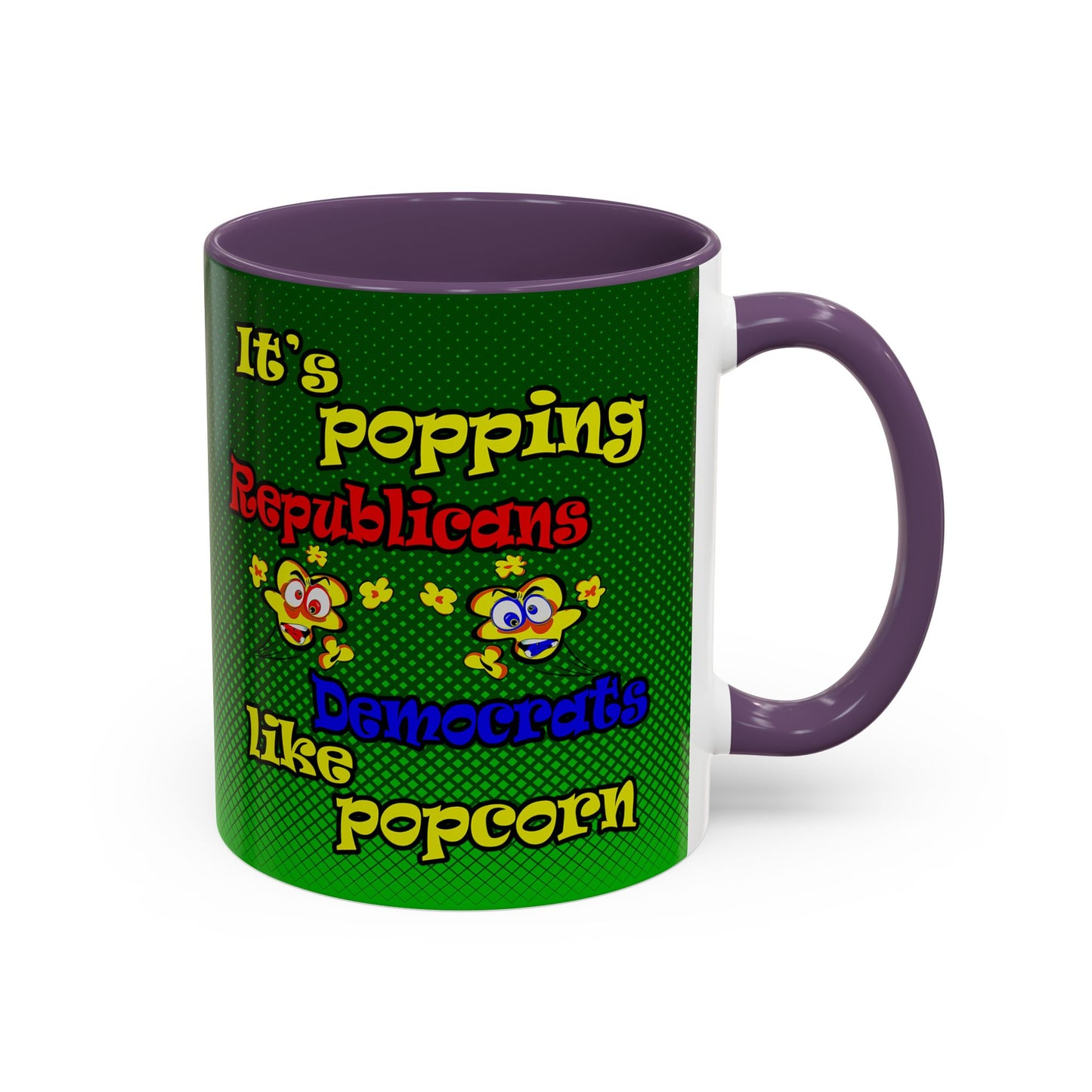 popping like popcorn - Accent Mug (logo green)