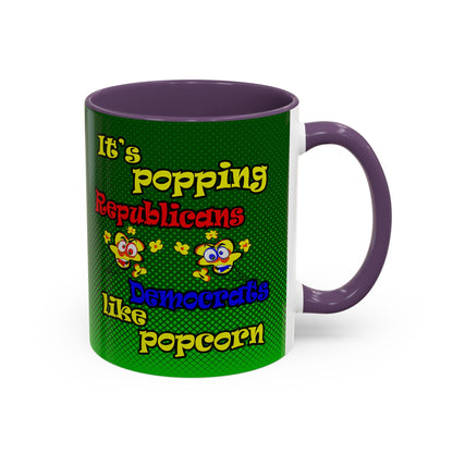 popping like popcorn - Accent Mug (logo green)
