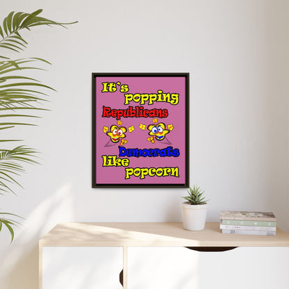 popping like popcorn - framed canvas art (light pink)