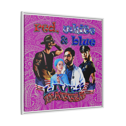 rw&b lives matter - framed canvas art (pink swirl)