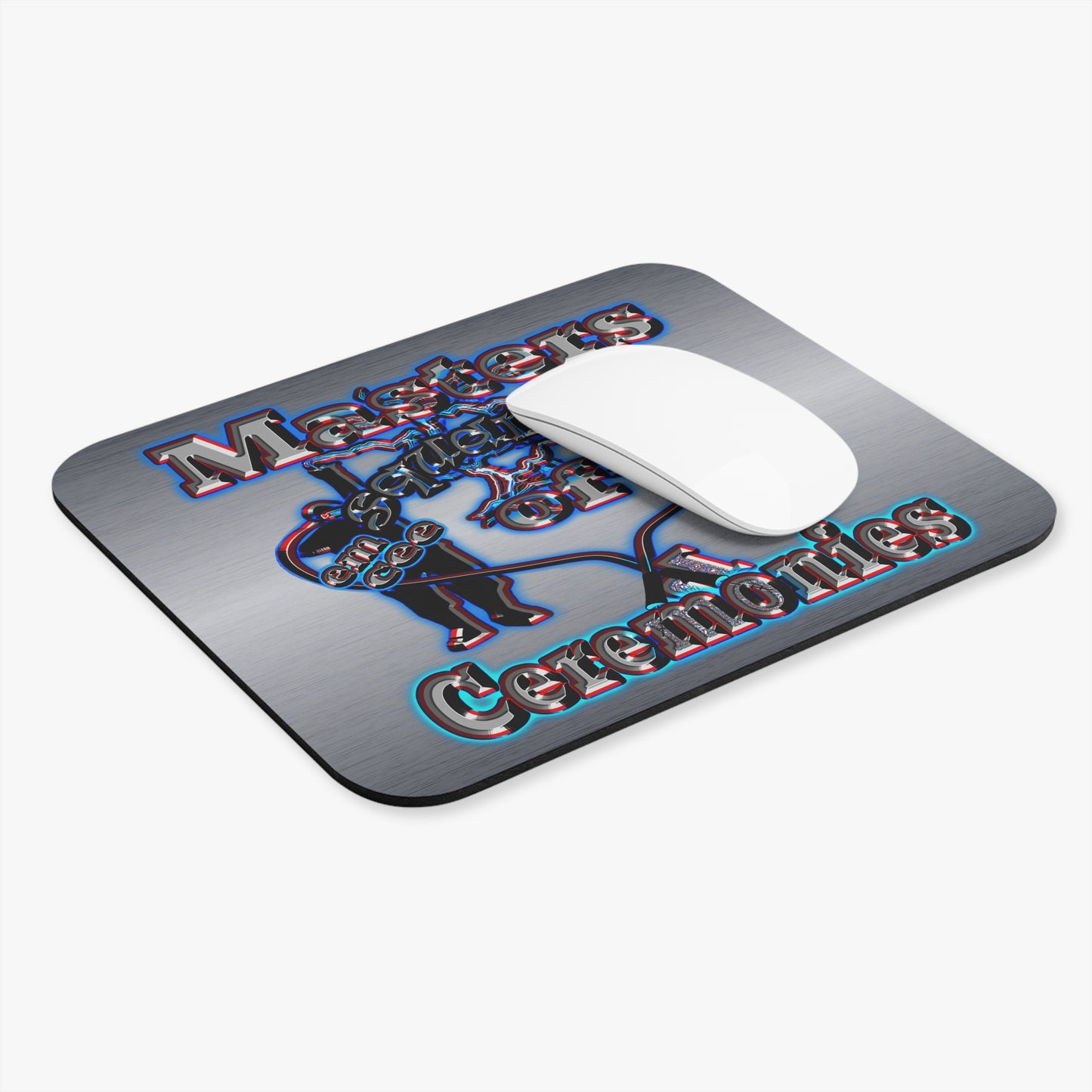 em cee squared - Mouse Pad (Rectangle) (brushed nickel)