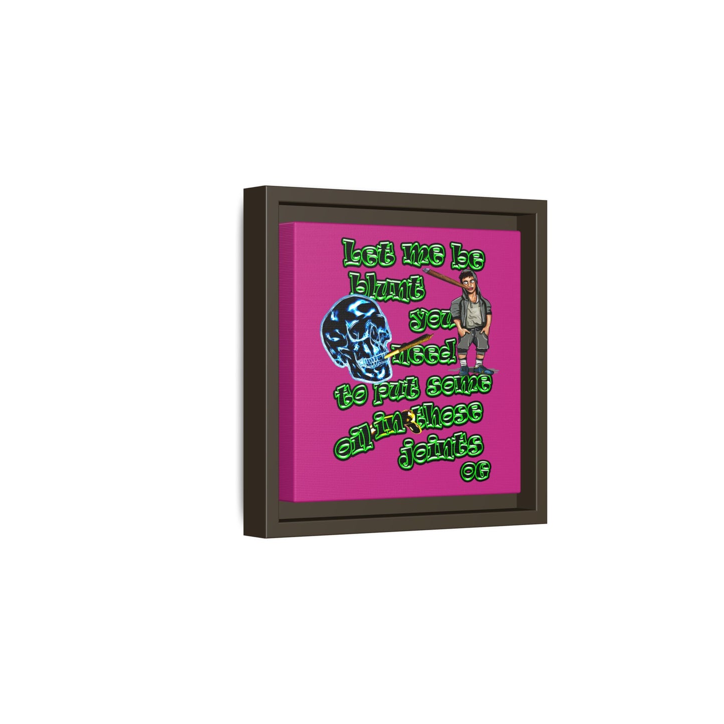 og - framed canvas art (pink)