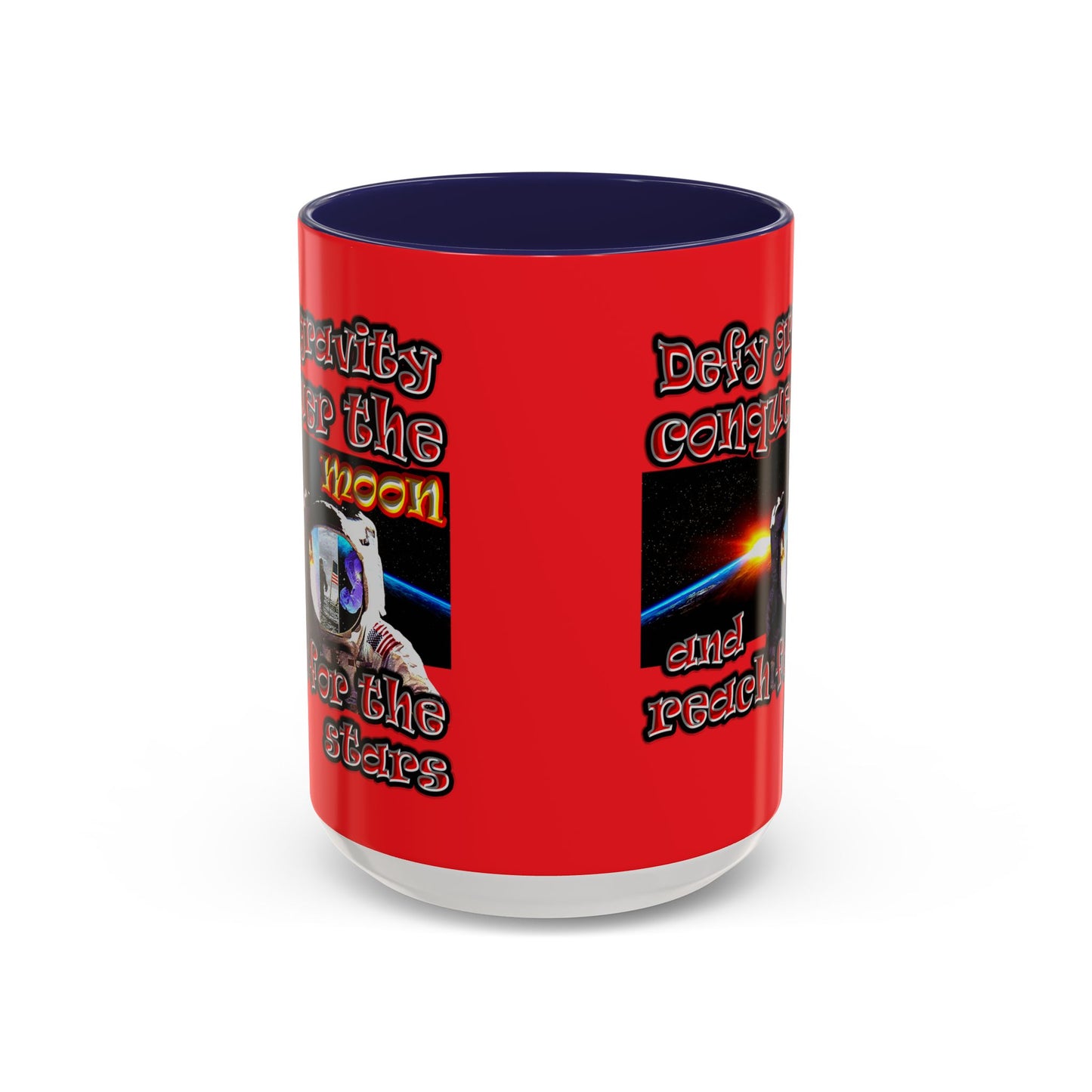 defy conquer reach - Accent Mug (red)
