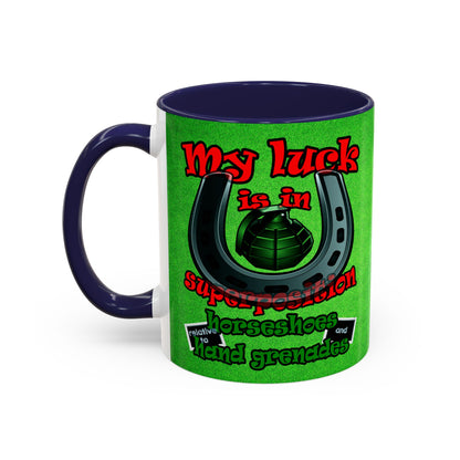 my luck - Accent Mug (green turf)