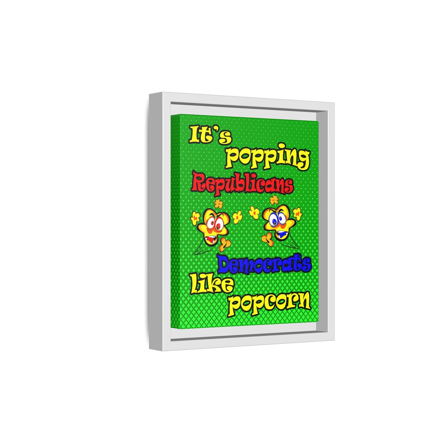 popping like popcorn - framed canvas art (logo green)
