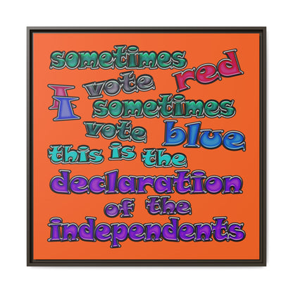 declaration of the independents - framed canvas art (orange)