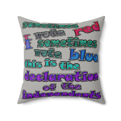 declaration of the independents - Faux Suede Square Pillow - (light grey)