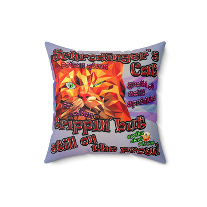 schrodinger's cat - Faux Suede Square Pillow - (light blue-pink wave)