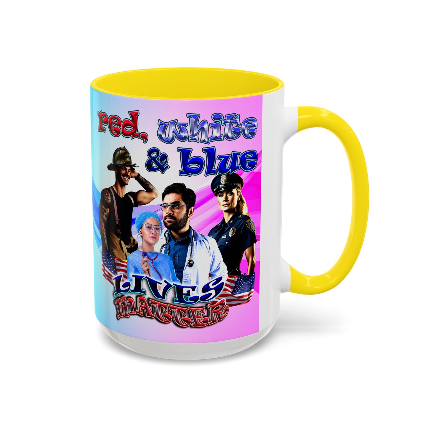rw&b lives matter - Accent Mug (light blue-pink wave)