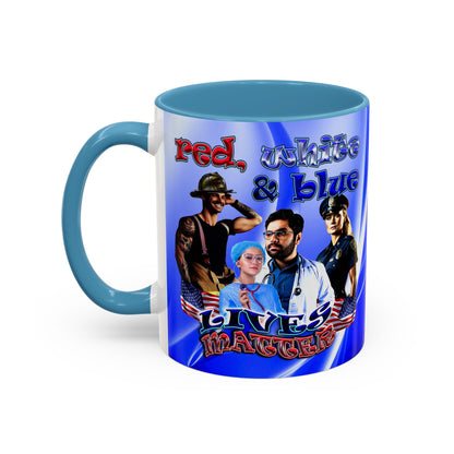 rw&b lives matter - Accent Mug (blue-white wave)