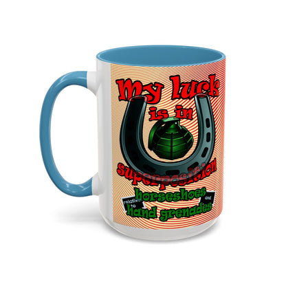 my luck - Accent Mug (yellow-orange wave)