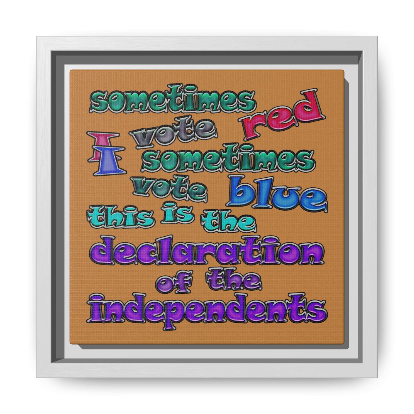 declaration of the independents - framed canvas art (light brown)