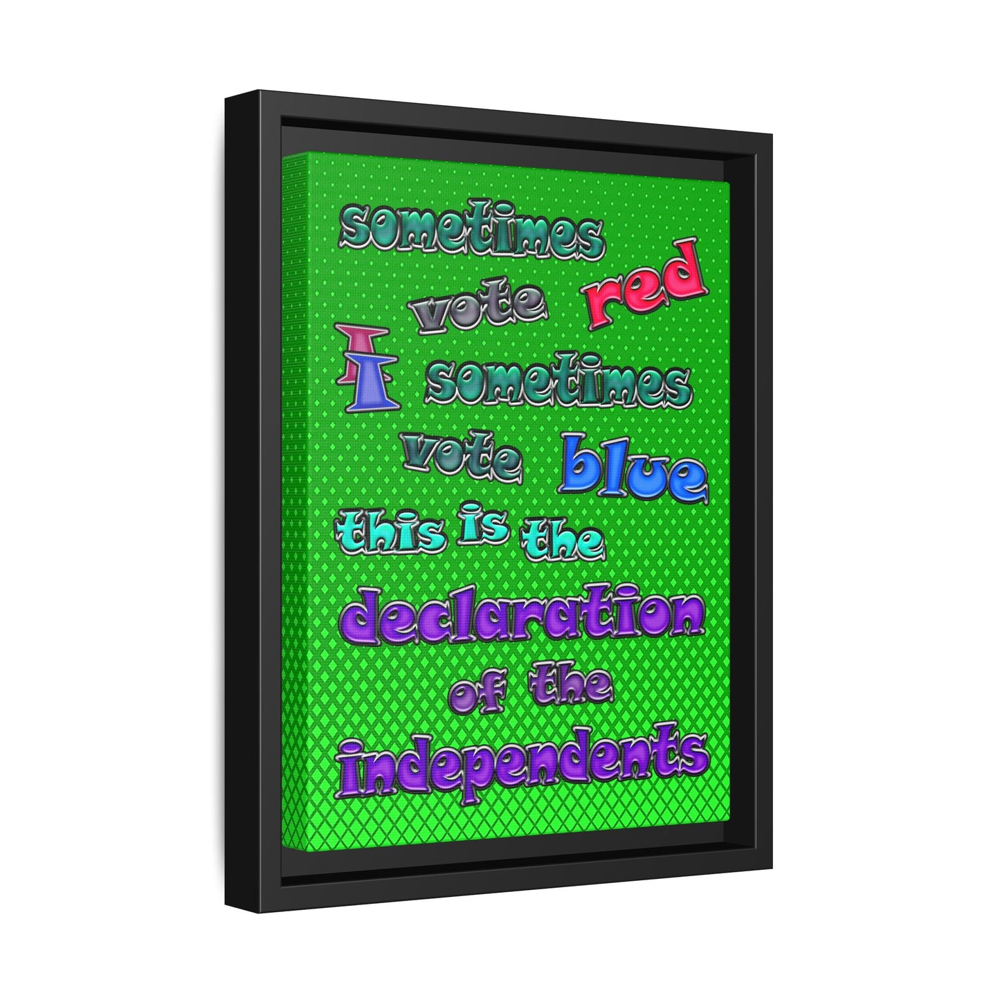 declaration of the independents - framed canvas art (logo green)