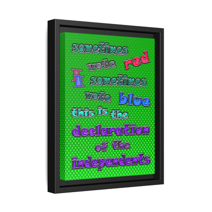 declaration of the independents - framed canvas art (logo green)