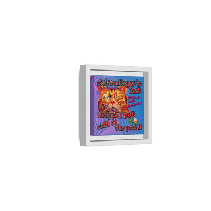 schrodinger's cat - framed canvas art (light blue-purple wave)