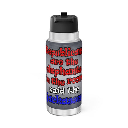 donkeys and elephants - Gator Tumbler, 32oz  (brushed nickel)