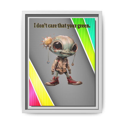 I don't care that your green - framed canvas art (rainbow split)