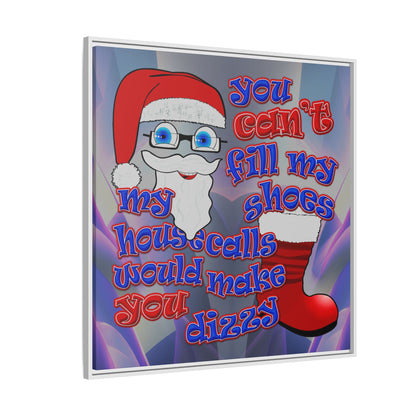 santa's shoes - framed canvas art (grey-pink wave)