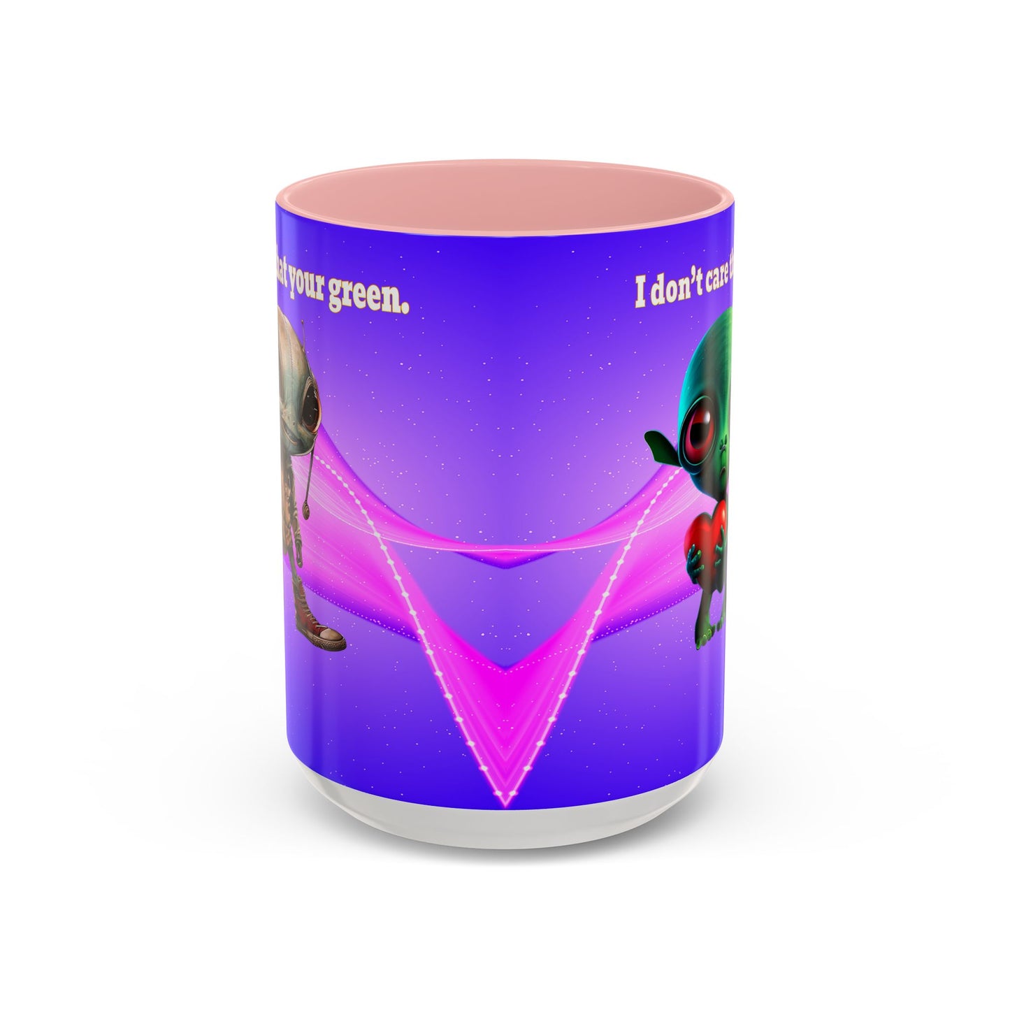 I don't care that your grey - Accent Mug (purple-pink wave)