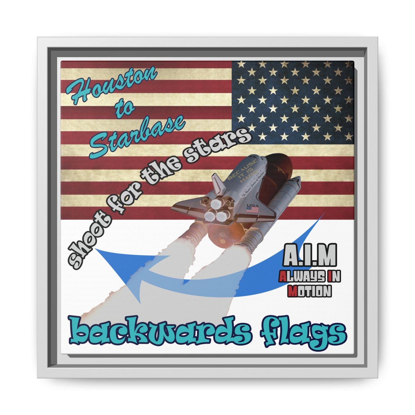 shoot for the stars - framed canvas art (white)