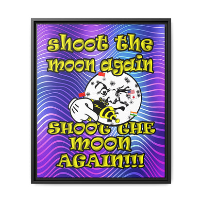 shoot the moon again - framed canvas art (purple wave)