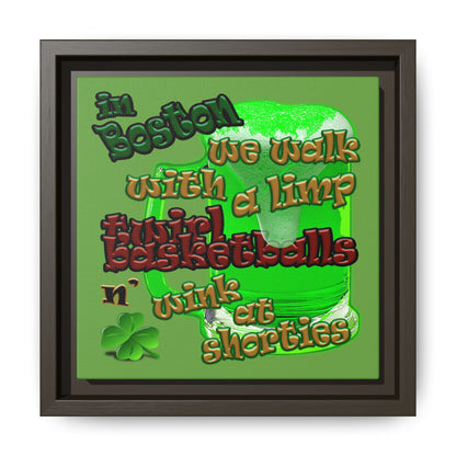 celtics logo - framed canvas art (green)