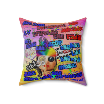 drop the beat - Spun Polyester Square Pillow - (color blur)